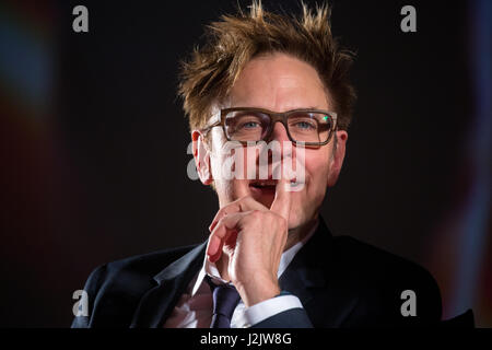 Moskau, Russland. 27. April 2017. Bei der Premiere des Films „Guardians of the Galaxy Vol. 2“ im KARO 11 Oktyabr Cinema bei Scene american Film Director James Gunn. Stockfoto