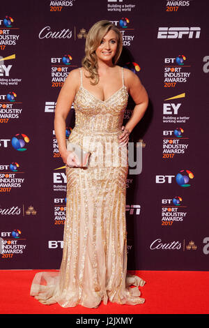 London, UK. 27. April 2017. Hayley McQueen besucht den 16. BT Sport Industry Awards am Battersea Evolution, Battersea Park. © Bettina Strenske/Alamy Live-Nachrichten Stockfoto