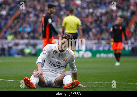 Madrid, Spanien. 29. April 2017. Cristiano Ronaldo Dos Santos (7) Real Madrids Spieler. La Liga zwischen Real Madrid Vs Valencia CF im Santiago Bernabeu Stadion in Madrid, Spanien, 29. April 2017. Bildnachweis: Gtres Información Más lokalen auf line,S.L./Alamy Live News Stockfoto