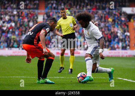 Madrid, Spanien. 29. April 2017. Marcelo Viera da Silva (12) Real Madrid Spieler. La Liga zwischen Real Madrid Vs Valencia CF im Santiago Bernabeu Stadion in Madrid, Spanien, 29. April 2017. Bildnachweis: Gtres Información Más lokalen auf line,S.L./Alamy Live News Stockfoto