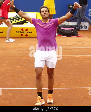 Barcelona, Spanien. 29. April 2017. Rafael Nadal aus Spanien im Halbfinale beim Barcelona Open Tennisturnier in Barcelona, Spanien, Samstag, 29. April 2017. Bildnachweis: Gtres Información Más lokalen auf line,S.L./Alamy Live News Stockfoto