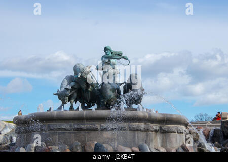 Die Gefion-Brunnen in Kopenhagen, die Hauptstadt von Dänemark. Stockfoto