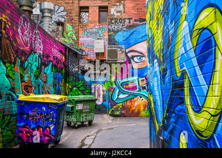 Croft Gasse Straßenkunst in Melbourne, Victoria, Australien Stockfoto