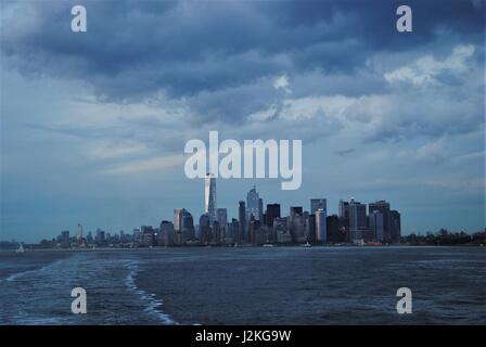 Lower Manhattan Blick aus der Upper Bay Stockfoto