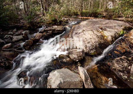 Wasserfall Kaskade off Highway 215 - Pisgah National Forest, in der Nähe von Brevard, North Carolina, USA Stockfoto