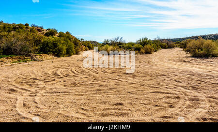 Schöne Landschaft der Wüste von Arizona entlang eine eintägige Fahrt in Richtung Bartlett Straße Damm im Tonto National Forest an der Stadt von Phoenix Stockfoto