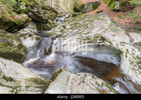 Gerinne in Spiegelau im Bayerischen Wald Stockfoto