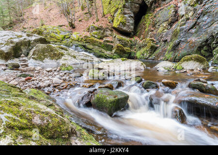 Gerinne in Spiegelau im Bayerischen Wald Stockfoto