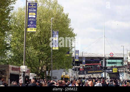 Signage Förderung Joshua V Klitschko im Wembley Stadium, London. PRESSEVERBAND Foto. Bild Datum: Samstag, 29. April 2017. PA-Geschichte-Boxen-London zu sehen. Bildnachweis sollte lauten: Nick Potts/PA Wire Stockfoto