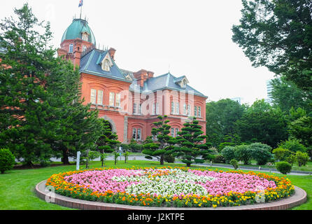 Blick auf das ehemalige Hokkaido Government Office in Sapporo, Hokkaido, Japan. Stockfoto