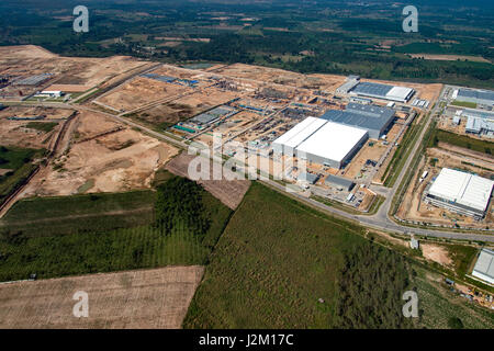 Industrial Estate Land Entwicklung Erdarbeiten und Bau, Thailand Stockfoto