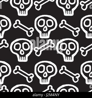 Totenkopf mit gekreuzten Knochen. Stock Vektor
