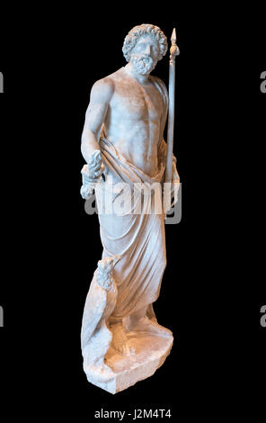 Zeus. Statue des griechischen Gottes aus der Zeit um das 2. Jahrhundert n. Chr.. Stockfoto