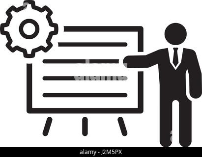 Business Prozesse Icon. Flaches Design. Stock Vektor