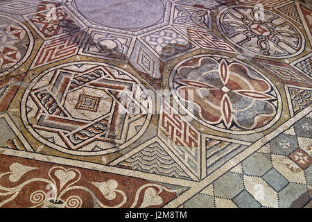 Frankreich, Herault, Loupian, Gallo romanischen Villa wenige Kilometer südlich von der Via Domitia, haben Ausgrabungen die Reste einer Gallo romanischen Villa sehr reich an Mosaiken Stockfoto