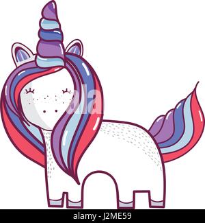 schöne Einhorn Horn mit langer Mähne Stock Vektor