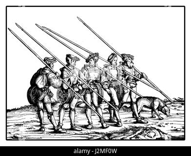 Sämischleder Jäger aus Triumph von Maximilian i., monumentale Holzschnitt Drucke aus vielen Künstlern des XVI. Jahrhunderts Stockfoto