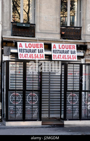 Geschlossenen Restaurant, Montmartre, Paris, Frankreich Stockfoto