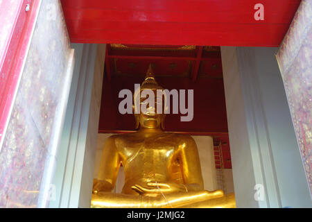 Große goldene Buddha Statue.Wat Phra Mongkons Bophit, Ayutthaya, 25. Novemebr 2015 Stockfoto