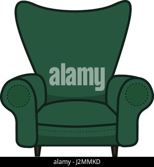 Zeichentrickfilm-Sessel in minimalistischen Vektor auf klaren weißen Hintergrund isoliert Stock Vektor