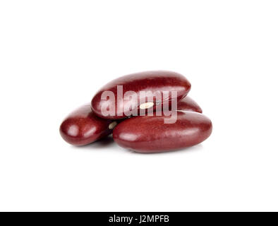 rote Bohnen auf dem weißen Hintergrund isoliert. Stockfoto