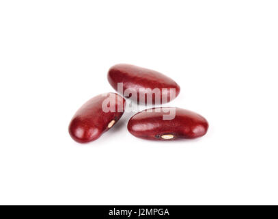 rote Bohnen auf dem weißen Hintergrund isoliert. Stockfoto