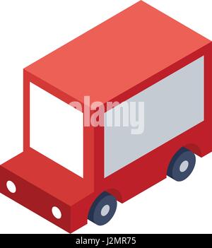 Isometrische Liefergegenstand LKW oder Symbol - Element für Web, Plattenset Karte, Landschaftsarchitektur, Architektur Stock Vektor