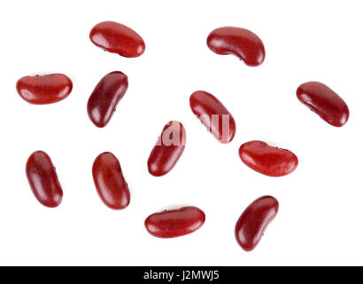 rote Bohnen auf dem weißen Hintergrund isoliert. Stockfoto