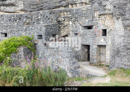 Mauern der militärischen Festung Douaumont bei Verdun, erste Weltkrieg ein Schlachtfeld während 1914-1918 Stockfoto