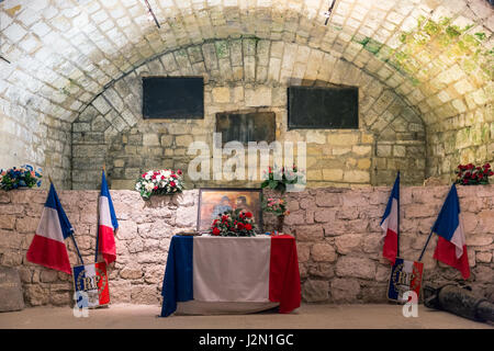 VERDUN, Frankreich - 19. August 2016: Memorial Zimmer Fort Douaumont. Schlachtfeld des ersten Weltkrieges ein. Stockfoto