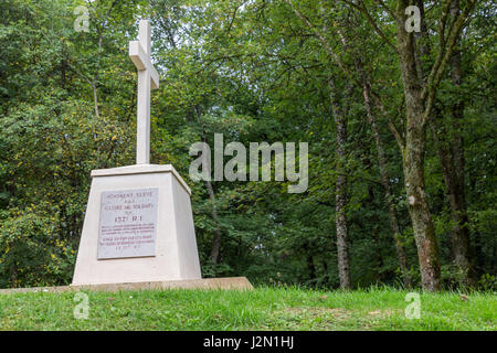 VERDUN, Frankreich - 19. August 2016: erste Weltkrieg ein Denkmal in der Nähe von Graben der Bajonette an Douaumont, Frankreich Stockfoto