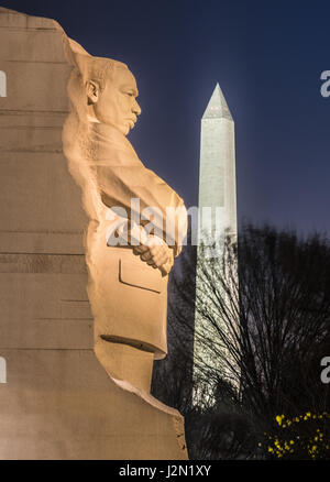 Martin Luther King Jr. Memorial befindet sich im West Potomac Park in Washington, D.C., neben der National Mall am Tidal Basin Stockfoto