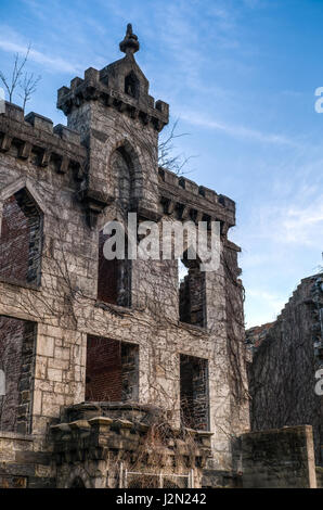 Die Ruinen der Pocken Krankenhaus auf Roosevelt Island in Manhattan, New York City. Stockfoto
