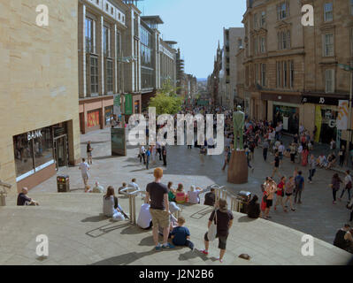 Glasgow, sonnigem Wetter Buchanan Street Stadtszenen einkaufen Stockfoto