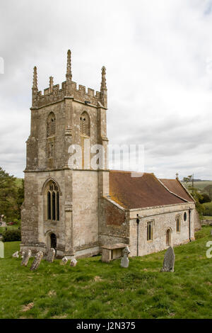 Kirche St. Giles in Imber Dorf, Salisbury Plain, Wiltshire, England Stockfoto