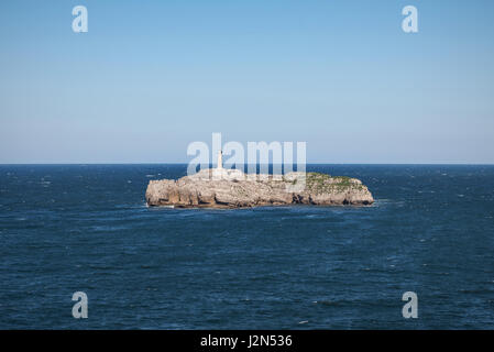 Mouro Insel Leuchtturm in Santander, Kantabrien, Spanien. Stockfoto