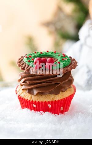 Weihnachten Kuchen mit Fondant dekoriert Stockfoto