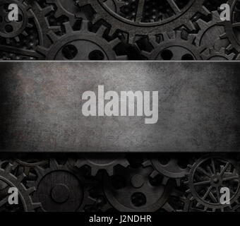 alten Zahnräder und Getriebe Dampf-Punk-Technologie Hintergrund 3d illustration Stockfoto