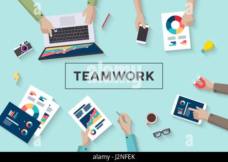 Konzeption von Business Teamwork, Meating und Planung Menschen Stock Vektor