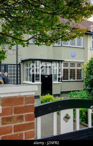 Kindheit Zuhause von Beatle John Lennon bei 251 Menlove Avenue, Liverpool Stockfoto