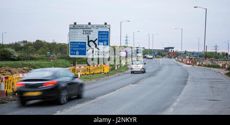 29. April 201 nimmt Arbeit auf der M4 Junction 16 Verbesserung in Swindon, Wiltshire arbeitet Stockfoto