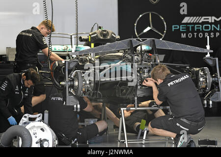 Motorsport: FIA Formel 1 Weltmeisterschaft 2017, Grand Prix von Russland, #77 Valtteri Bottas (FIN, Mercedes AMG Petronas), #77 Valtteri Bottas (FIN, Mercedes AMG Petronas) | weltweite Nutzung Stockfoto