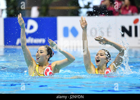 Tokio, Japan. 30. April 2017. Yukiko Inui, Synchronschwimmen Kanami Nakamaki (JPN): Die 93. Japan synchronisiert schwimmen Meisterschaften Open 2017 Duett Free Routine Tatsumi International Pool in Tokio, Japan. Bildnachweis: AFLO SPORT/Alamy Live-Nachrichten Stockfoto