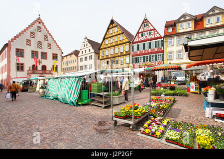 Bad Mergentheim, Deutschland - 23. April 2013: Marktplatz Bad Mergentheim-Stadt in Deutschland Stockfoto