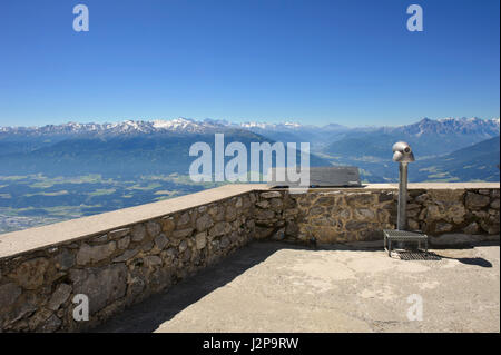 Ein Anzeigebereich von Hefelekar Cable Car Station, Tirol, Österreich Stockfoto