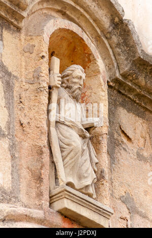 Detalle De La Iglesia Románica de San Andrés de Segovia. Kastilien-León, España. Stockfoto