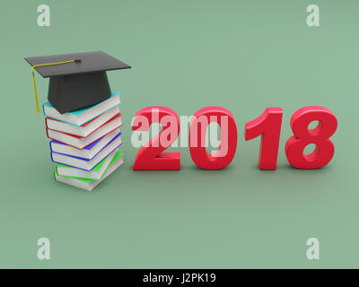 Neue Jahr 2018 - 3D gerenderten Bild Stockfoto