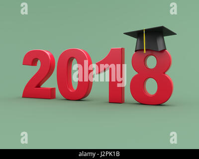 Neue Jahr 2018 - 3D gerenderten Bild Stockfoto