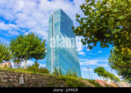 FRANKFURT AM MAIN, Deutschland - 19. September 2015: moderne Neubau der Europäischen Zentralbank EZB in Frankfurt am Main Stockfoto