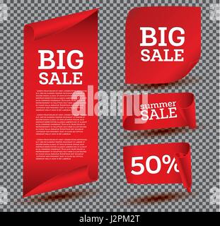 Big Sale Banner-Set auf transparenten Hintergrund. Multifunktionsleiste. Vektor-Illustration Stock Vektor